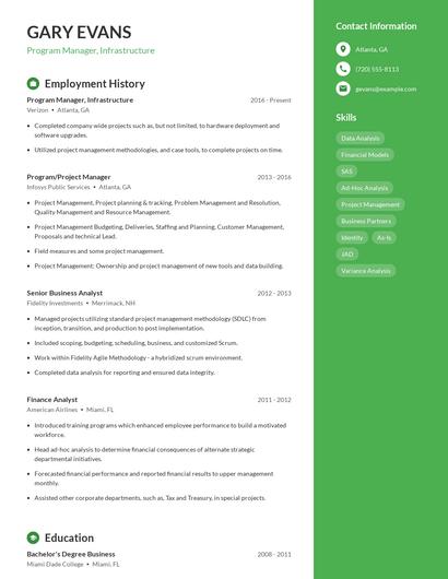 Program Manager, Infrastructure Resume
