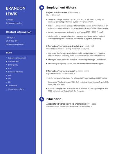 Project Administrator Resume