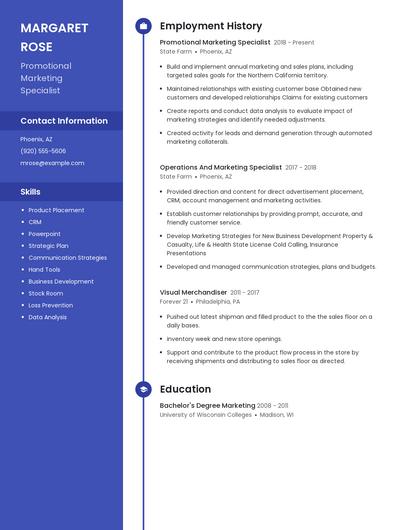 Promotional Marketing Specialist Resume