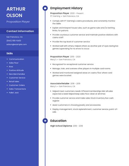 Proposition Player Resume