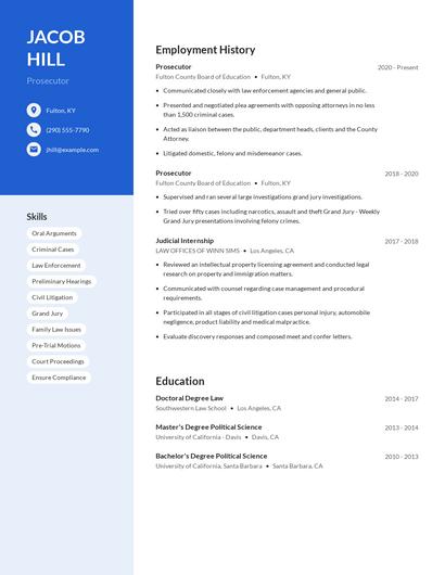 Prosecutor Resume