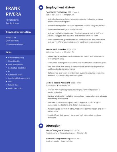 Psychiatric Technician Resume