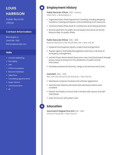 Public Records Officer Resume