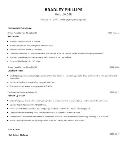 Rail Loader Resume