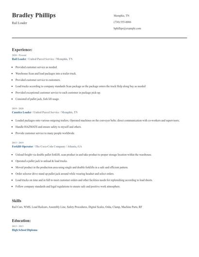 Rail Loader Resume