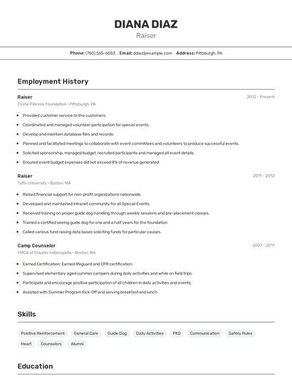 Raiser Resume