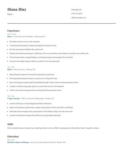 Raiser Resume