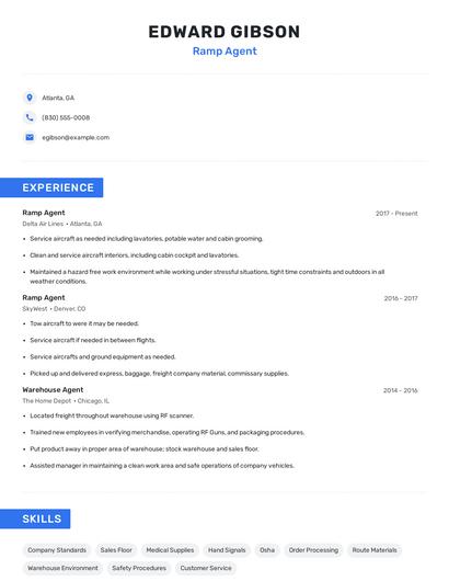 Ramp Agent Resume