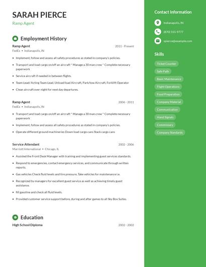 Ramp Agent Resume