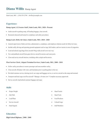 Ramp Agent Resume