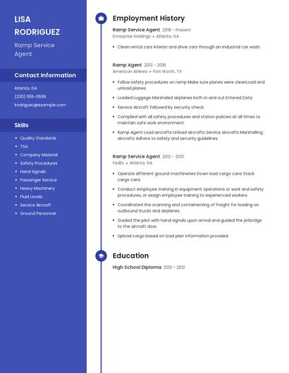 Ramp Service Agent Resume