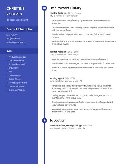 Realtor Assistant Resume
