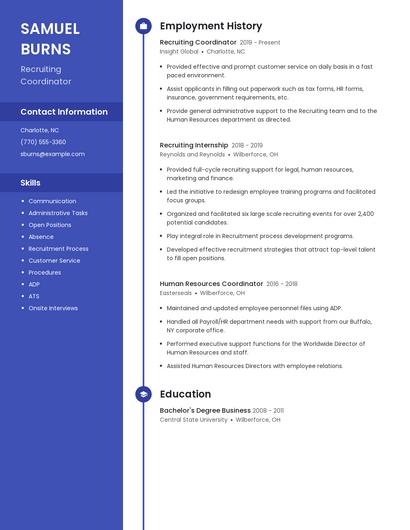 Recruiting Coordinator Resume