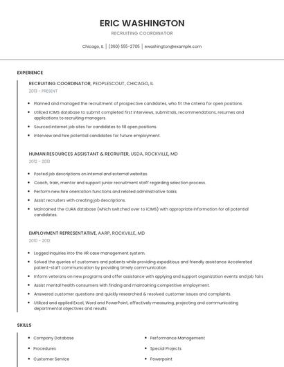 Recruiting Coordinator Resume