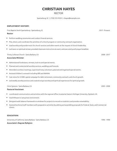 Rector Resume