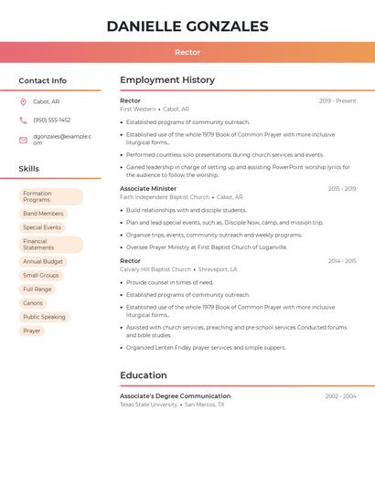 Rector Resume