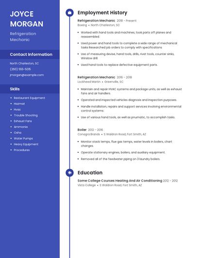 Refrigeration Mechanic Resume