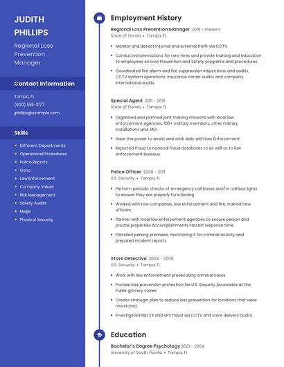 Regional Loss Prevention Manager Resume