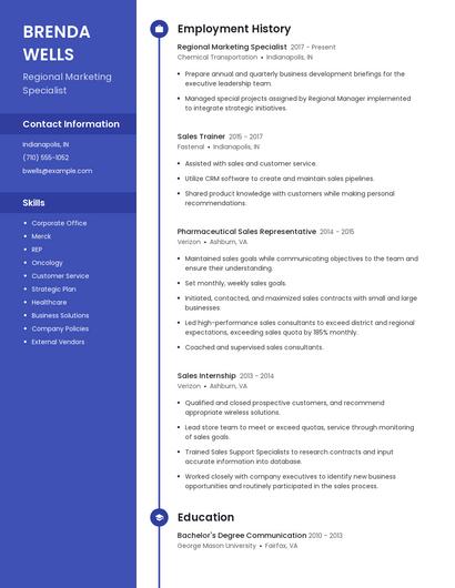 Regional Marketing Specialist Resume