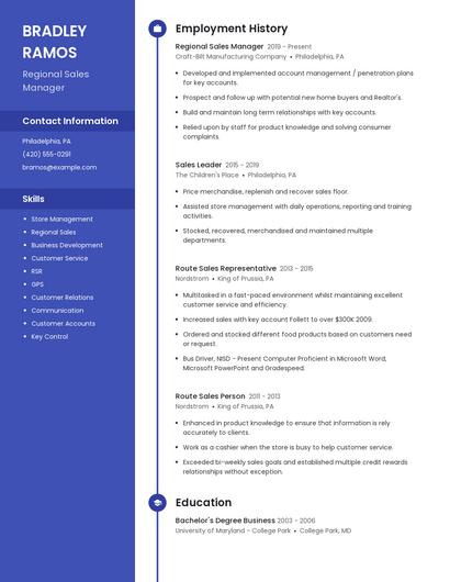 Regional Sales Manager Resume