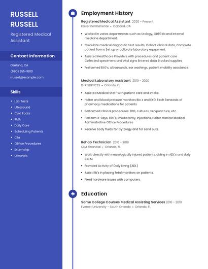 Registered Medical Assistant Resume