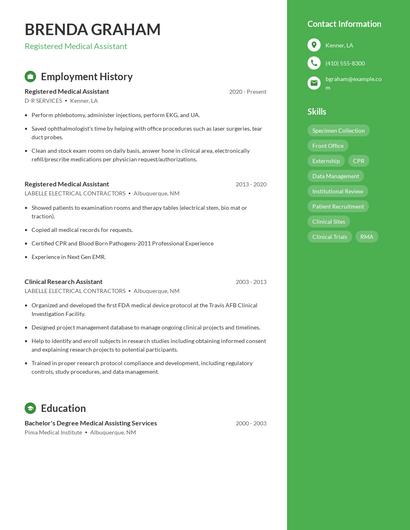 Registered Medical Assistant Resume