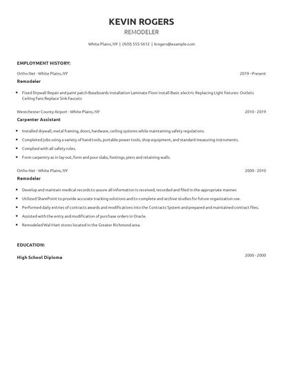 Remodeler Resume
