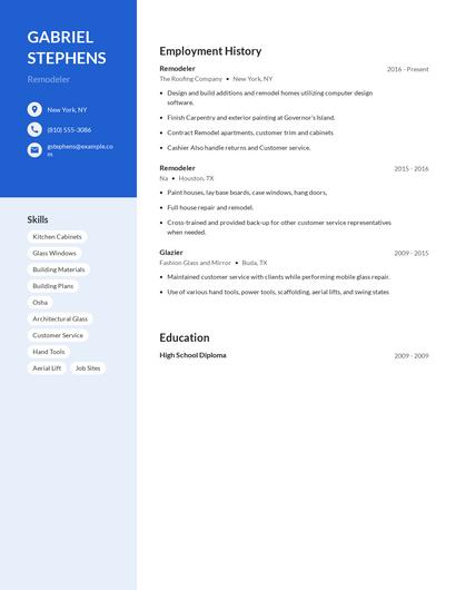 Remodeler Resume
