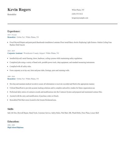 Remodeler Resume