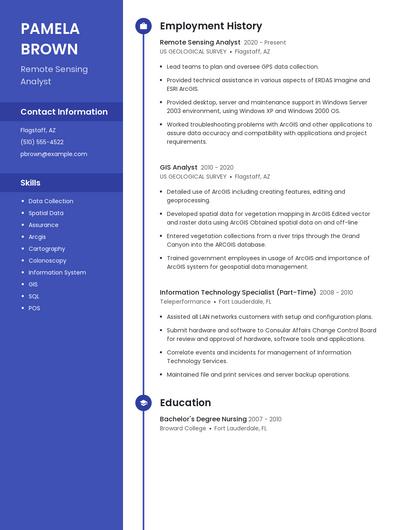 Remote Sensing Analyst Resume