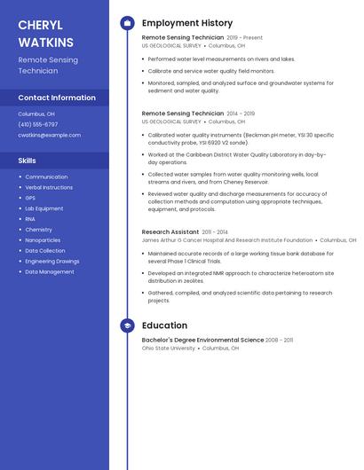 Remote Sensing Technician Resume