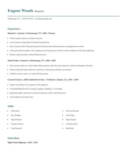 Repacker Resume