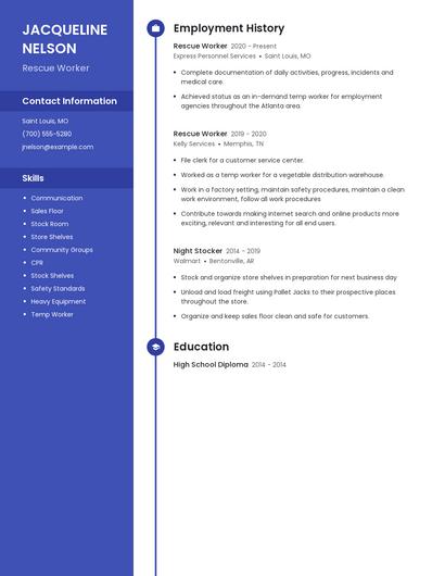 Rescue Worker Resume