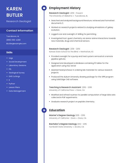 Research Geologist Resume