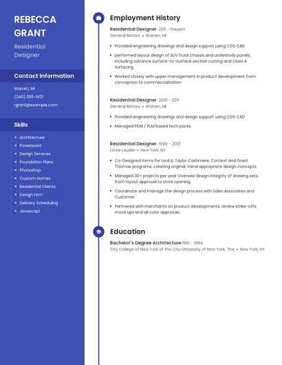 Residential Designer Resume