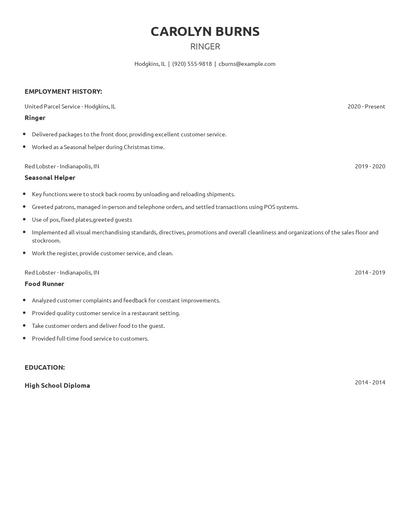 Ringer Resume