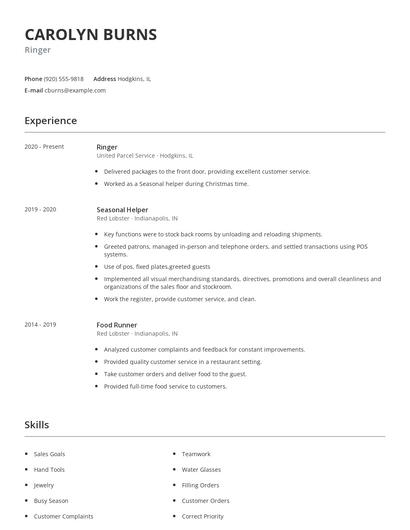 Ringer Resume