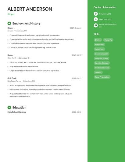 Ringer Resume
