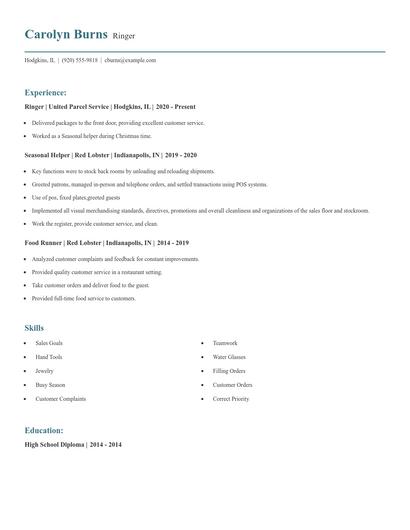 Ringer Resume