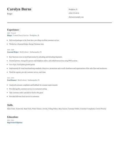 Ringer Resume