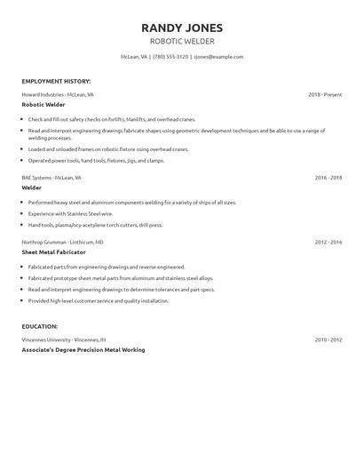 Robotic Welder Resume