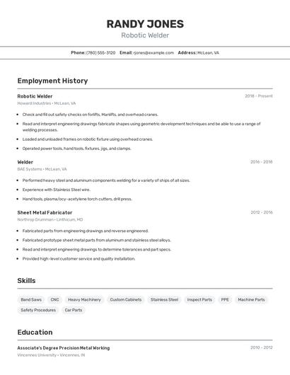 Robotic Welder Resume