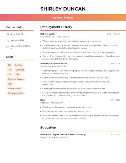 Robotic Welder Resume