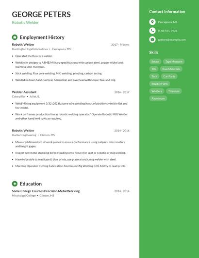 Robotic Welder Resume