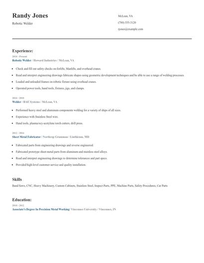 Robotic Welder Resume