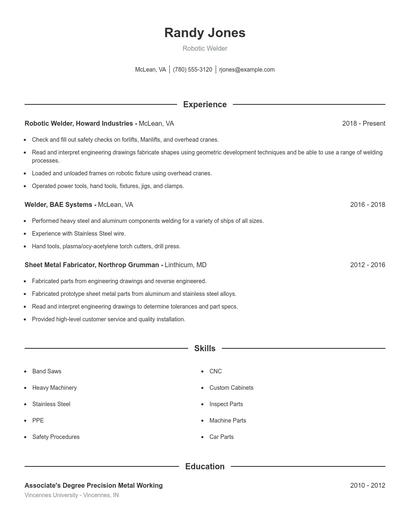 Robotic Welder Resume