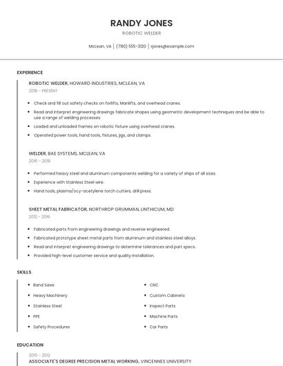 Robotic Welder Resume