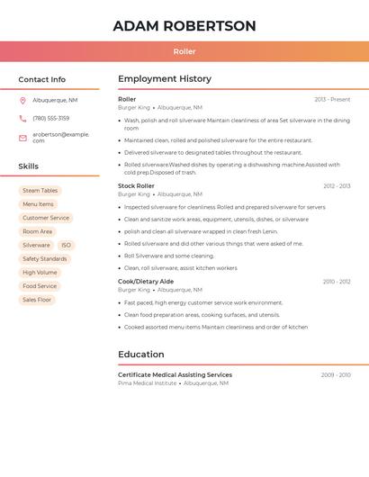 Roller Resume