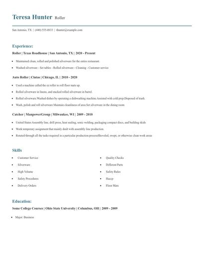 Roller Resume