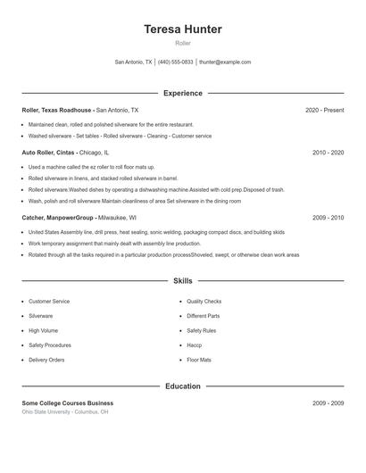 Roller Resume